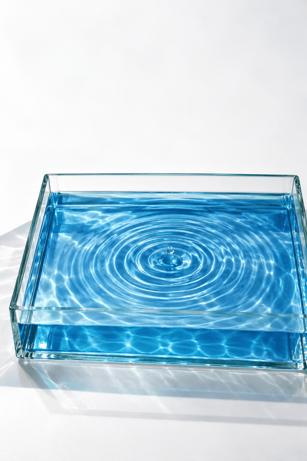 Concentric ripples in a blue-water wave tank